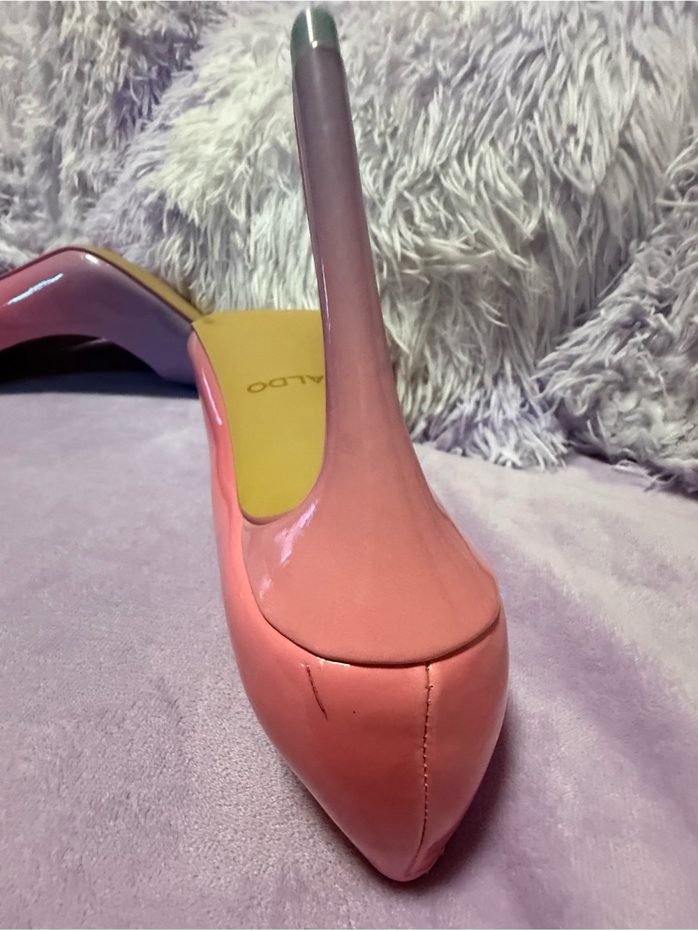 ALDO Women’s 7.5 Pink Ombré Genuine Leather Pointed Toe Stiletto Pumps - Picture 5 of 8